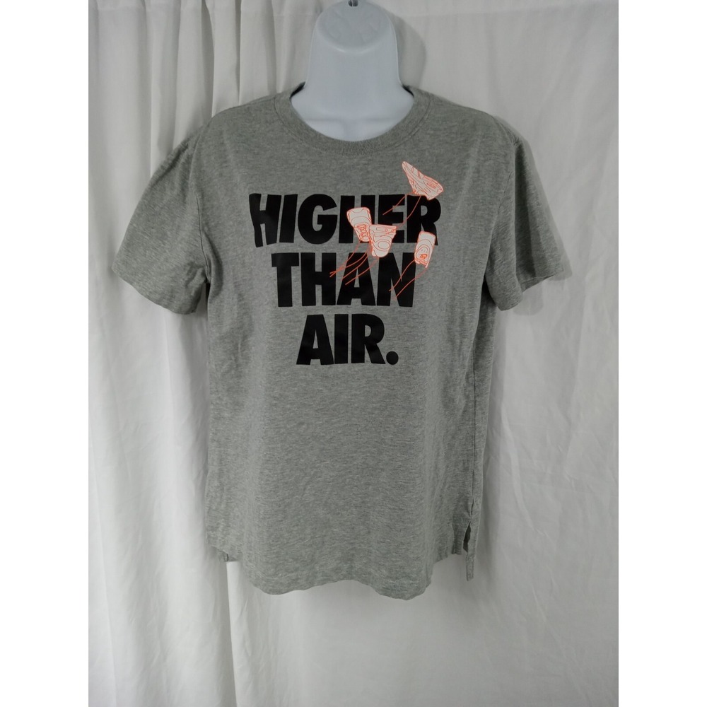 Nike Short Sleeve Graphic T Shirt Gray Logo Womens Sz M